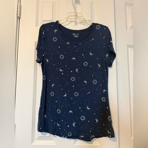 No Boundaries Dark Blue Starry Night Tee Size Large Juniors